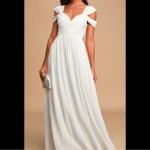 Lulu’s Ocean of Elegance White Maxi Dress Gown